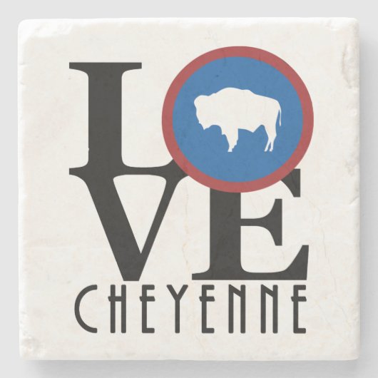LOVE Cheyenne Wyoming Stenen Onderzetter (Voorkant)
