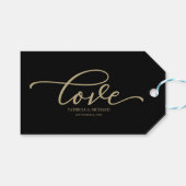 Love Chic Gold Script Black Cadeaulabel (Voorkant (Horizontaal))