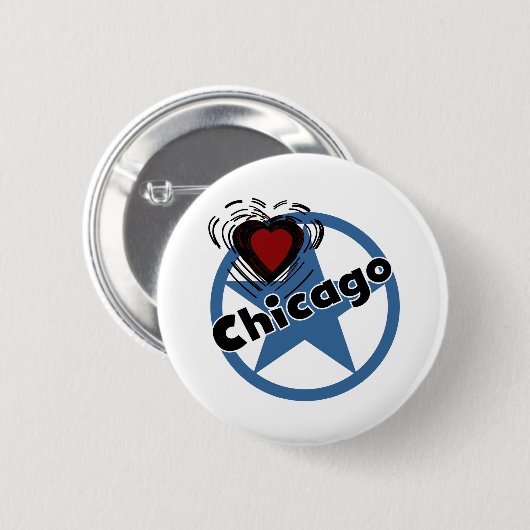 Love Chicago Ronde Button 5,7 Cm (Voorkant /achterkant)
