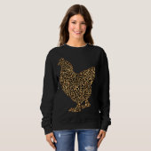 LOVE Chicken Leopard Print Vint Trui (Voorkant volledig)