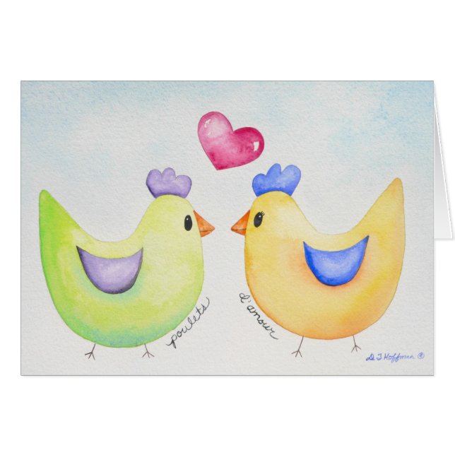 Love Chickens card (Voorkant Horizontaal)