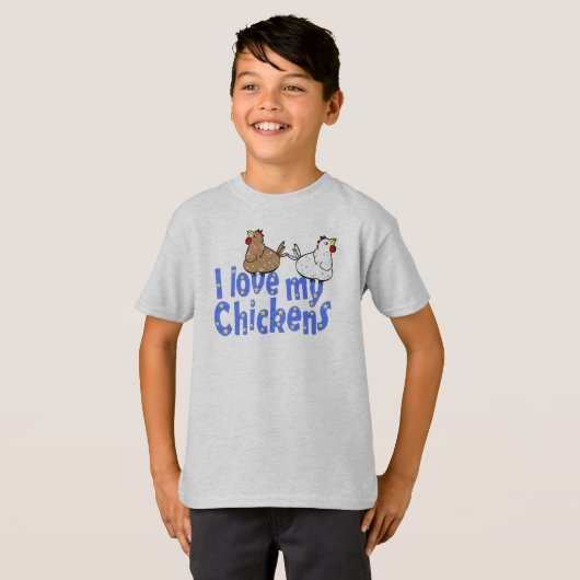 Love Chickens Childrens T-shirt (Voorkant volledig)