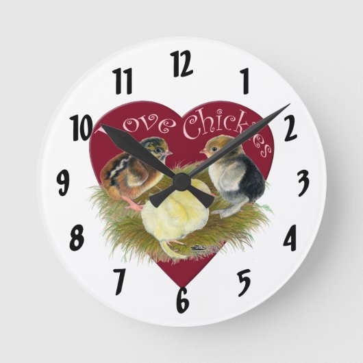 Love Chickies Ronde Klok (Voorkant)