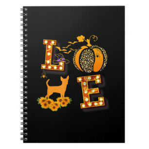 Love Chihuahua Leopard Print Pumpkin Halloween Notitieboek