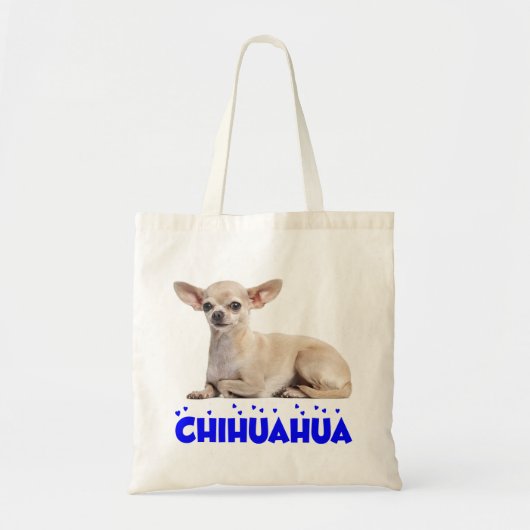 Love Chihuahua Puppy Dog Blue Heart Tote Bag (Voorkant)