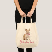Love Chihuahua Puppy Dog Canvas Canvas tas (Voorkant (product))