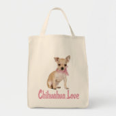 Love Chihuahua Puppy Dog Canvas Canvas tas (Voorkant)