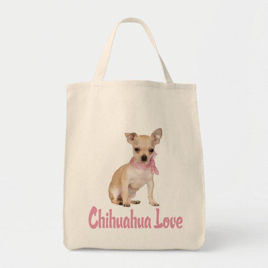 Love Chihuahua Puppy Dog Canvas Canvas tas (Voorkant)