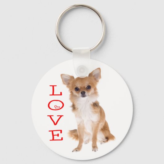 Love Chihuahua Puppy Dog Sleutelhanger (Voorkant)