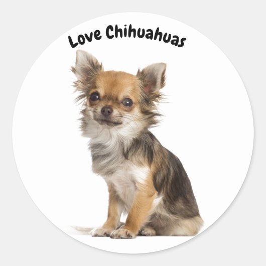 Love Chihuahuas Ronde Sticker (Voorkant)