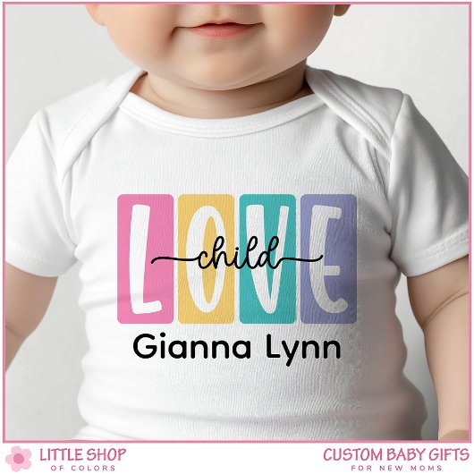 Love Child Customizable Name Girl's Romper