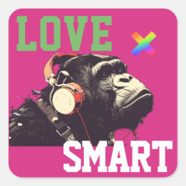 LOVE × CHIMPANZEE - Custom Vierkante Sticker