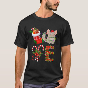 Love Chinchilla kerstlampjes Funny Santa Hat C T-shirt