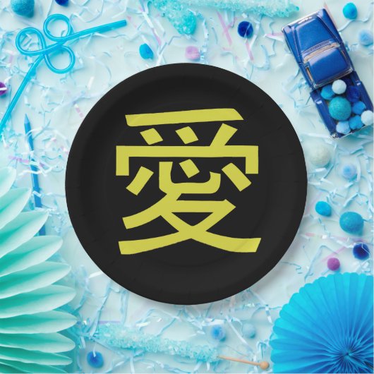 Love Chinese Calligraphy Papieren Bordje (Feest)