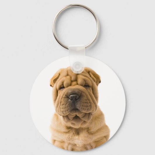 Love Chinese Shar Pei Puppy Dog Sleutelhanger (Voorkant)