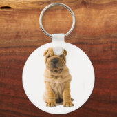 Love Chinese Shar Pei Puppy Dog Sleutelhanger (Voorkant)