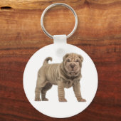 Love Chinese Shar Pei Puppy Dog Sleutelhanger (Voorkant)