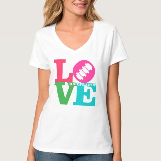 Love Chiropractic Tie Dye T-Shirt (Voorkant)