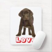 Love Chocolate Brown Labrador Retriever Puppy Dog Muismat (Met muis)