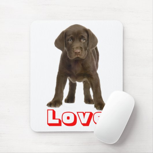 Love Chocolate Brown Labrador Retriever Puppy Dog Muismat (Met muis)