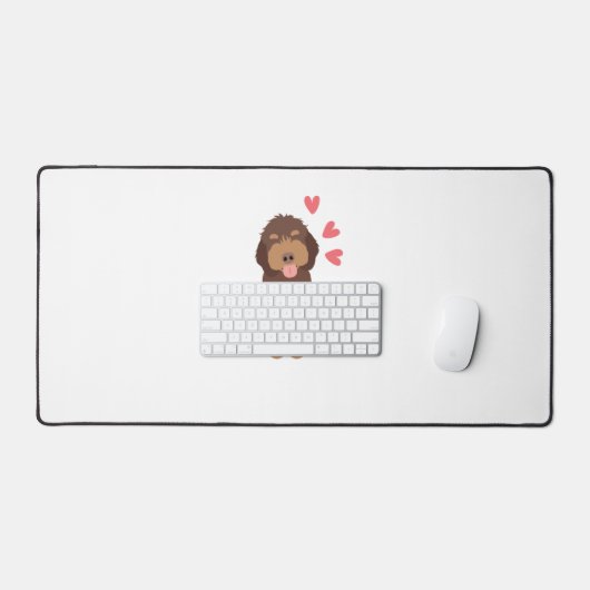 Love Chocolate Phantom Cockapoo Cavapoo Dog Bureaumat (Keyboard & Muis)