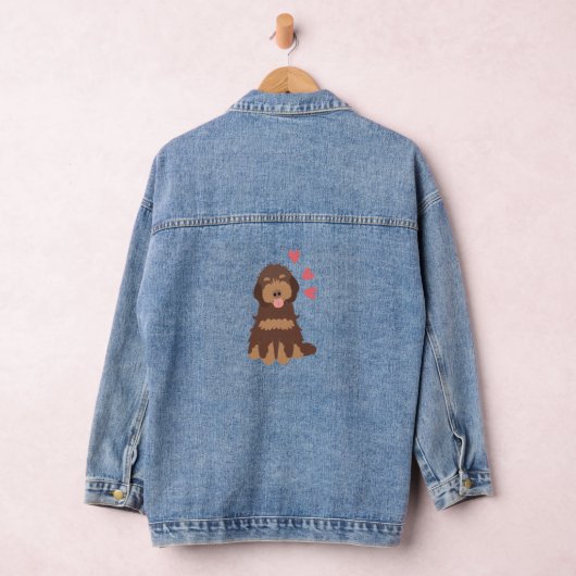 Love Chocolate Phantom Cockapoo Cavapoo Dog Denim Jacket (Hangar)