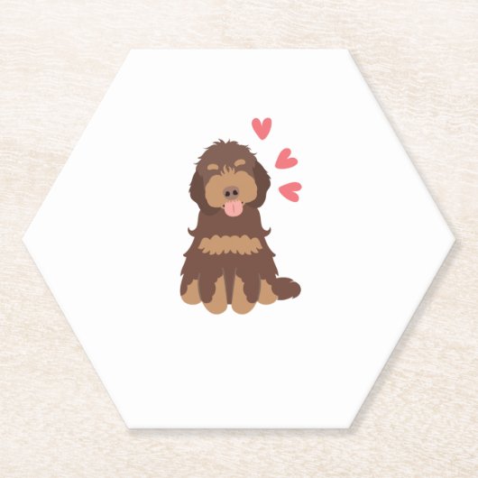 Love Chocolate Phantom Cockapoo Cavapoo Dog Kartonnen Onderzetters (Voorkant)