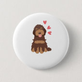 Love Chocolate Phantom Cockapoo Cavapoo Dog Ronde Button 5,7 Cm (Voorkant)