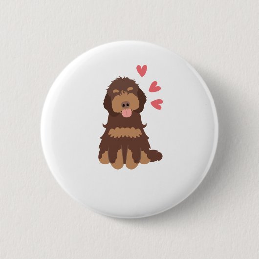 Love Chocolate Phantom Cockapoo Cavapoo Dog Ronde Button 5,7 Cm (Voorkant)