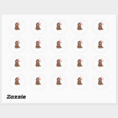 Love Chocolate Phantom Cockapoo Cavapoo Dog Ronde Sticker (Vel)