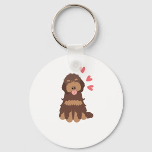 Love Chocolate Phantom Cockapoo Cavapoo Dog Sleutelhanger