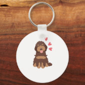 Love Chocolate Phantom Cockapoo Cavapoo Dog Sleutelhanger (Voorkant)