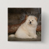 Love Chow Chow Puppy Dog Button Pin (Voorkant)