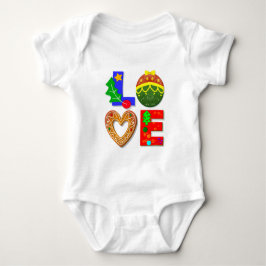 Love Christmas Cookies, Xmas Gingerbread Typo Romper