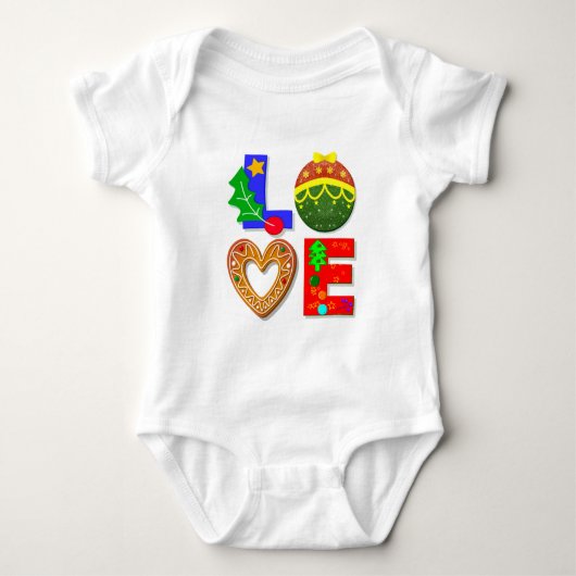 Love Christmas Cookies, Xmas Gingerbread Typo Romper (Voorkant)