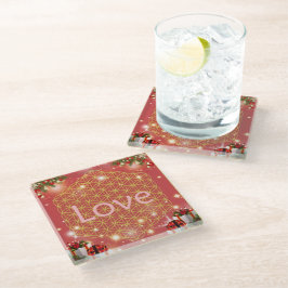 Love christmas gift glazen onderzetter