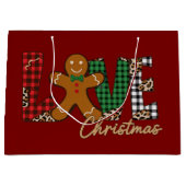 Love Christmas Gingerbread Family kerstvakantie Groot Cadeauzakje (Voorkant)
