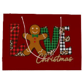 Love Christmas Gingerbread Family kerstvakantie Groot Cadeauzakje (Achterkant)