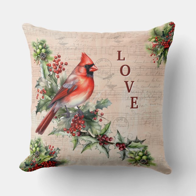 Love Christmas Paris Postmark Throw Pillow Kussen (Voorkant)
