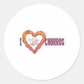 Love churros ronde sticker (Voorkant)