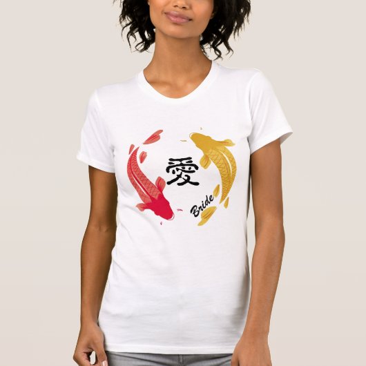 Love Circles Japans Accent Koi Love Bride's Gift T-shirt (Voorkant)