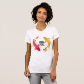 Love Circles Japans Accent Koi Love Bride's Gift T-shirt (Voorkant volledig)