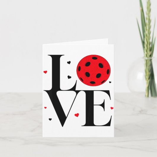 Love Ckleball Valentines Day Cute Red Heart  Kaart (Voorkant)