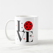 Love Ckleball Valentines Day Cute Red Heart Koffiemok (Links)