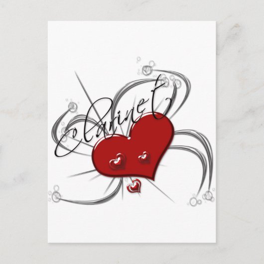 Love Clarinet Briefkaart (Voorkant)