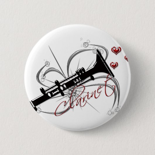 Love Clarinet Ronde Button 5,7 Cm (Voorkant)