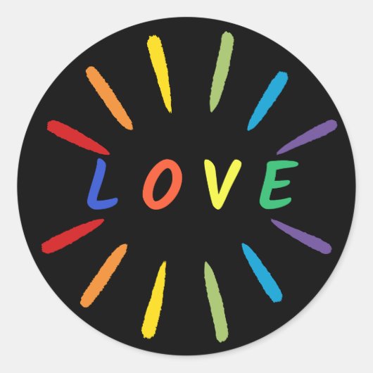 Love Classic Round Sticker (Voorkant)