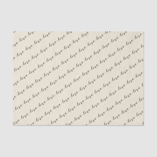 Love Classic Script Chic Calligraphy Tissue Paper Tissuepapier (Voorkant)