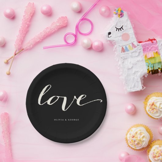 Love Classic Script Stylish Calligraphy Wedding Papieren Bordje (Feest)