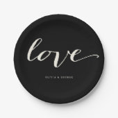 Love Classic Script Stylish Calligraphy Wedding Papieren Bordje (Voorkant)